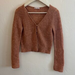 Cozy V-Neck Button-Up Cardigan - Warm Brown